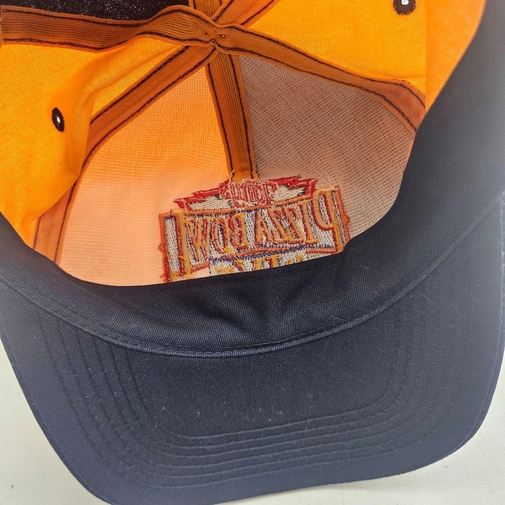 Vintage Tony's Pizza Bowl Hat Cap Snap Back Mens One Size Blue Yellow 1995 90s